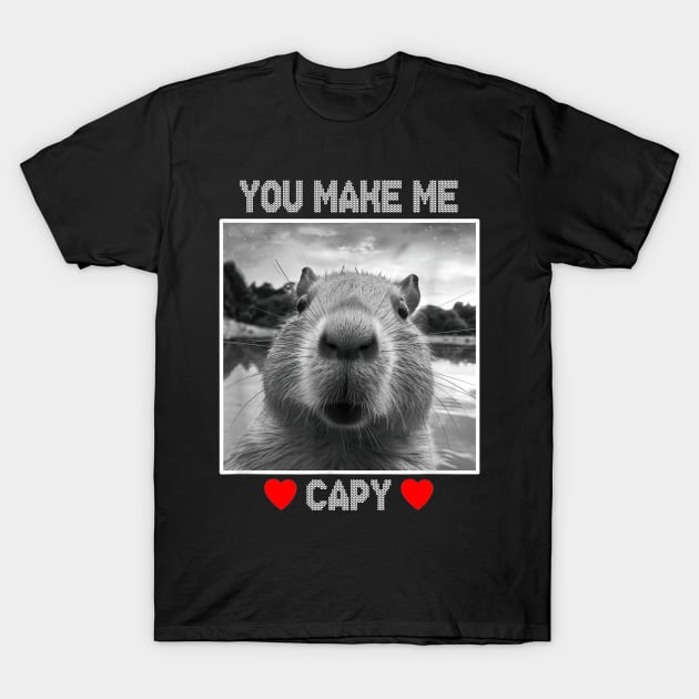 You Make Me Capy Happy valentine's day Capybara T-Shirt by Drawings Star